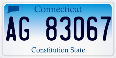 CT license plate AG83067