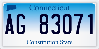 CT license plate AG83071