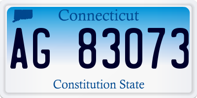 CT license plate AG83073
