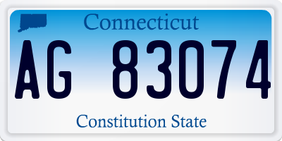 CT license plate AG83074