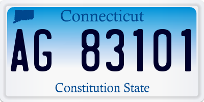 CT license plate AG83101