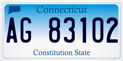 CT license plate AG83102