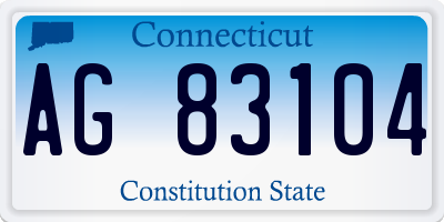CT license plate AG83104