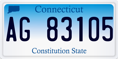 CT license plate AG83105