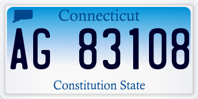 CT license plate AG83108