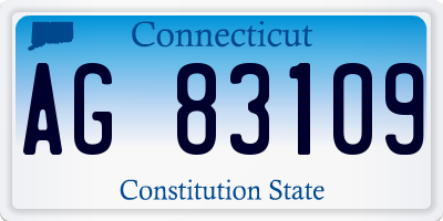 CT license plate AG83109