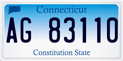 CT license plate AG83110