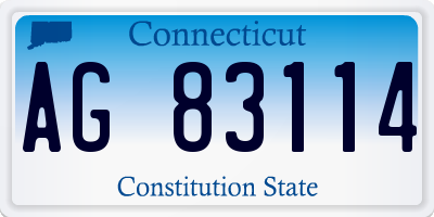 CT license plate AG83114