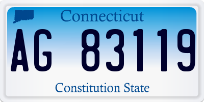 CT license plate AG83119