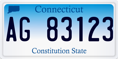 CT license plate AG83123