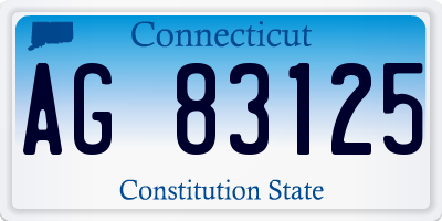 CT license plate AG83125