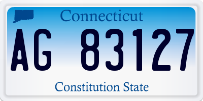 CT license plate AG83127