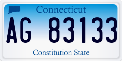 CT license plate AG83133