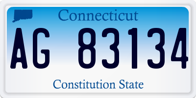 CT license plate AG83134
