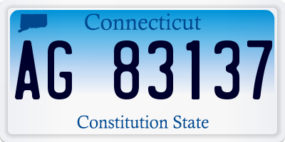 CT license plate AG83137