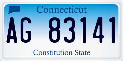 CT license plate AG83141
