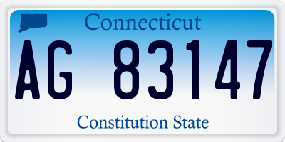 CT license plate AG83147