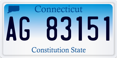 CT license plate AG83151