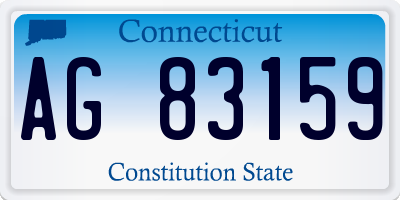 CT license plate AG83159