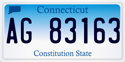 CT license plate AG83163