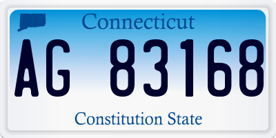 CT license plate AG83168