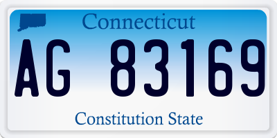 CT license plate AG83169