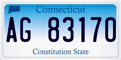 CT license plate AG83170
