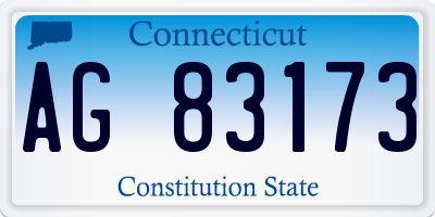 CT license plate AG83173