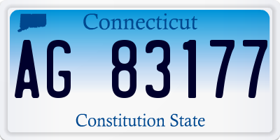 CT license plate AG83177