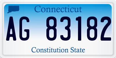 CT license plate AG83182