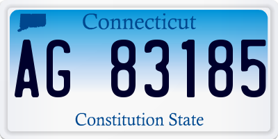 CT license plate AG83185