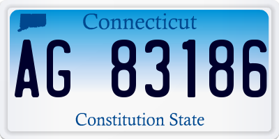 CT license plate AG83186