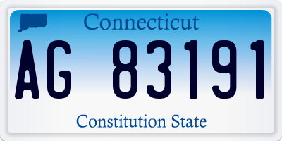 CT license plate AG83191