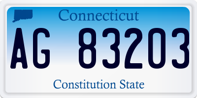 CT license plate AG83203