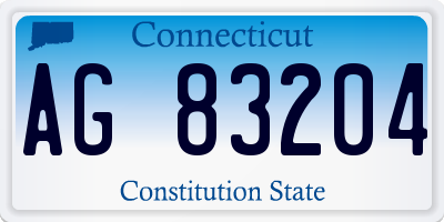 CT license plate AG83204