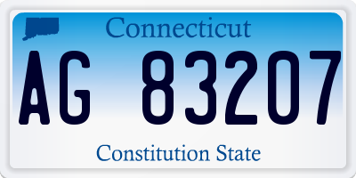 CT license plate AG83207