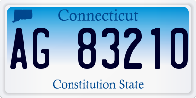 CT license plate AG83210