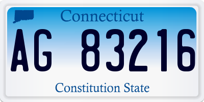 CT license plate AG83216