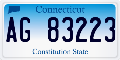 CT license plate AG83223