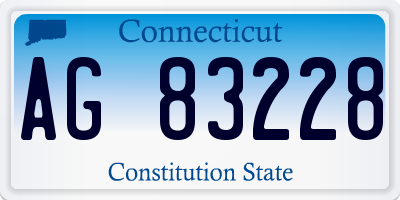CT license plate AG83228
