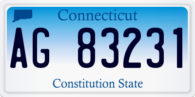 CT license plate AG83231