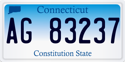 CT license plate AG83237
