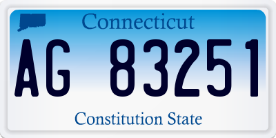 CT license plate AG83251