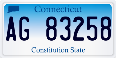 CT license plate AG83258