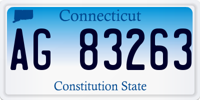 CT license plate AG83263