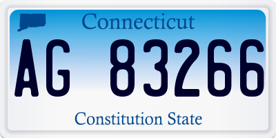 CT license plate AG83266