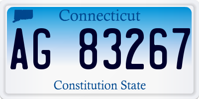 CT license plate AG83267