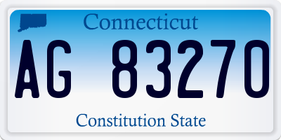 CT license plate AG83270