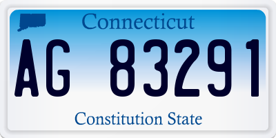 CT license plate AG83291