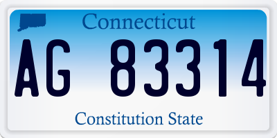 CT license plate AG83314